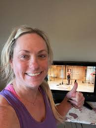Did this awesome 45 minute No Repeat Total Body Pilates Barre w/o with  weights and a Mini Band by Michelle Briehler It was a good sweat and a fun  pace and her