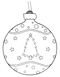 Pokoloruj świąteczny obrazek aby choinka mieniła się wieloma kolorami. Kolorowanki Boze Narodzenie