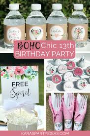 Birthday Party Ideas For Teenage Girls 13 Boho Chic 13th Birthday Party Kara S Party Ideas 13th Birthday Parties 14th Birthday Party Ideas Boho Birthday Party