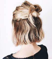 Half Up Half Down Hairstyle For Short Hair Easy Hairstyles Hair Styles Hair Beauty