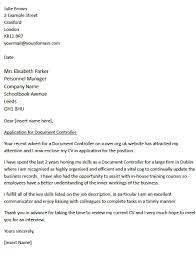 Document Controller Cover Letter Example Cover Letters And Cv Examples