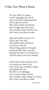 I Miss You When It Rains Michael Maller Missing Quotes I Miss You When It Rains
