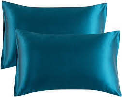Shop our great selection of bed sets, pillows & more & save. Satin Pillowcases For Hair And Skin Pack Of 2 Pillow Cover Teal Euro 40x80cm Hardwell Manufacturers
