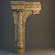 Old Stone Column Arch 3d Model Stone Columns Old Stone Stone Pillars