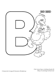B Is For Big Bird Sesame Street Coloring Pages Letter B Coloring Pages Bird Coloring Pages