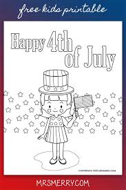 I let the kids eat most of their meal before pulling out the half sheet trivia quizzes. Fourth Of July Girl Coloring Page Printable Mrs Merry