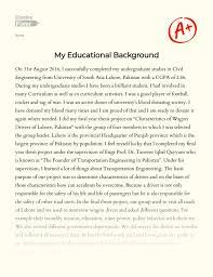 Jun 09, 2021 · any interviewer can look at your resume and see your formal education. My Educational Background Essay Example 1279 Words Gradesfixer