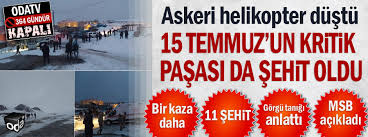 Milli savunma bakanlığı (msb), bingöl'den kalkan askeri helikopterin kaza kırıma uğradığını, 9 personelin şehit olduğunu, personelin yaralandığını bildirdi. Ze4mzerrnn0vlm