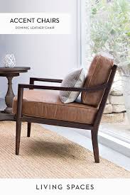 Leather Accent Chair Crafted Of Rich Espresso Finished Solid Hardwood Top Grain Leather Accent Chairs Blue Chairs Living Room Leather Dining Room Chairs