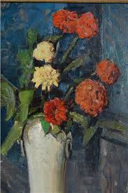 Russell Cheney | Vase of Zinnias | MutualArt