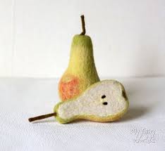 Needle Felted Pears Set Of One And A Half Nature Table Play Etsy Needle Felting Pear Felt