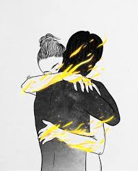 Calm Fires Art Cute Couple Art Line Art Drawings