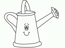 Download and print these watering can coloring pages for free. Smiling Watering Can Coloring Page Coloring Sun