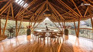 Bali Zoom Background In 2020 Bamboo House Oceanfront Cottage Bamboo House Bali