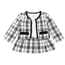 Black And White Plaid Skirt And Jacket Set Black White Checkered Dress With Matching Coat Beautiful And Affordable Also Available In C Warm Outfits Winter Outfits For Girls Baby Girl Clothes Winter