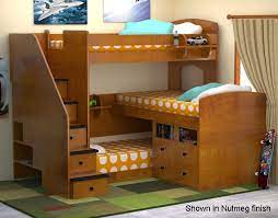 Berg Trifecta Loft Bunk Bed Triple Bunk Bed Sleeps Three With Built In Stairs Berg Kids Bedroom Furniture With Stairs At Kids Bunk Beds Loft Bed Bunk Beds