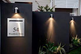 How To Beautify House Number Signs With Plants And Outdoor Lights Modern Exterior House Gate Design House Numbers