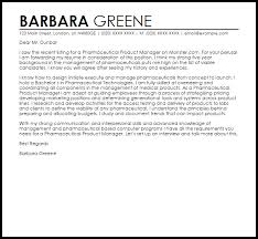 Pharmaceutical Product Manager Cover Letter Sample Cover Letter Templates Examples