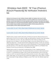 Generators of accounts, passwords of any kind are the most obvious scams and should be avoided in my experience. Onlyfans Hack 2020 Pdf