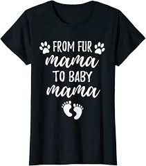 Womens From Fur Mama To Baby Mama T Shirt Pregnancy Announcement Clothing Shoes Jewelry Amazon Com