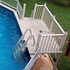 Jan 17, 2018 · pool decks 888 89 pools see prices here connect a deck pool entry deck system our pool decks are made of outdoor pressure treated lumber. Vinylworks 5 X 10 Ft Resin Side Deck Kit With Steps And Gate Pool Supplies Canada