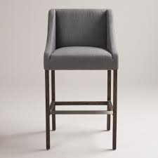 Grey Hayden Barstool World Market Great For A Kitchen Bar Stool Upholstered Bar Stools Kitchen Bar Stools Modern Bar Stools