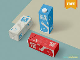 Free Milk Carton Mockup Milk Carton Packaging Mockup Milk Packaging