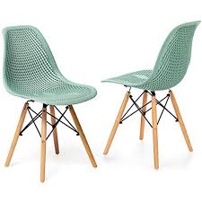 Enjoy your meals in style with modern dining chairs and kitchen chairs. Buy Giantex Set Of 2 Modern Dining Chairs Shell Pp Lounge Side Chairs W Mesh Desig Beech Wood Legs Tulip Leisure Chairs Dsw Dining Chairs For Kitchen Dining Room Living Room Shop 2