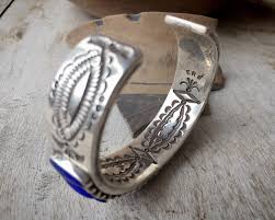 Navajo Ernest Roy Begay Heavy Sterling Silver Lapis Lazuli Cuff Bracelet,  Native American Indian