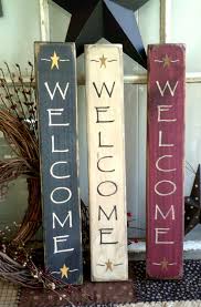 Welcome Sign 14 Vertical Primitive Wooden Sign Primitive Decorating Wood Crafts Wooden Signs