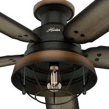 The hunter key biscayne outdoor ceiling fan comes with led light kit, 3 downrod, 5 fan blades, reversible motor, and 3 fan speed pull chain. Hunter Landsdowne 52 Cheyenne Bronze Indoor Outdoor Led Ceiling Fan At Menards