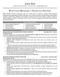 Portfolio Manager Manager Resume Portfolio Resume Good Resume Examples