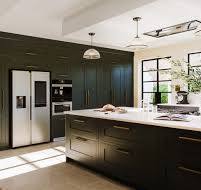 Modern Dark Green Shaker Kitchen - Harvey Jones