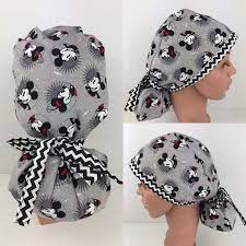 Ponytail Surgical Scrub Cap Scrub Hats For Women Mickey And Etsy Scrub Hats Hats For Women Scrub Caps