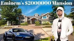 The 5.7 acre estate includes a mansion with six bedrooms and 9.5 bathrooms, a tennis court, groomed lake and launch dock, pool, five. Eminem S House Tour 2019 Inside Outside Car Collection Youtube