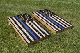 Police Blue Stripe American Flag Wooden American Flag Blue Stripes American Flag