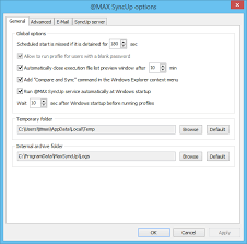 Type 'netplwiz' into the search … Max Syncup Options Dialog General Tab