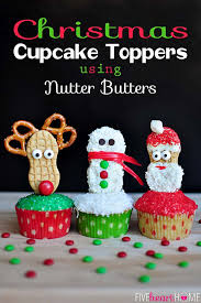 Everyone at the baby shower loved them, and so did my husband. if you make this cute recipe using white chocolate, be sure to add powdered food coloring, found in the cake decorating aisle. Christmas Cupcake Toppers Using Nutter Butters Fivehearthome