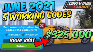 Leave a comment cancel reply. June 2021 All 5 Working Codes On Driving Empire In June 2021 325 000 Youtube
