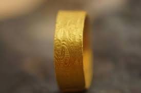 22k Wedding Band 22k Yellow Gold Artisan Hammered Mens Gold Rings Gold Rings Wedding Ring Bands