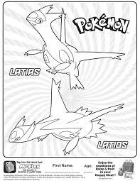 Mega latios pokemon coloring page from generation iii pokemon category. Mcdonalds Happy Meal Coloring And Activities Sheet Pokemon Latias And Latios Kids Time