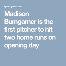 Madison Bumgarner Is The First Pitcher To Hit Two Home Runs On Opening Day Madison Bumgarner Bumgarner Homerun