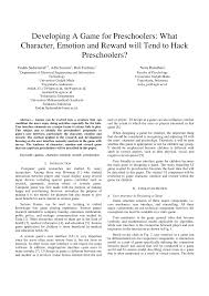 Dengan menggunakan contoh piagam juara lomba yang satu ini, kami yakin anda akan dengan mudah membuat berbagai. Pdf Developing A Game For Preschoolers What Character Emotion And Reward Will Tend To Hack Preschoolers