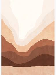 Ombre Neutral Mountain Landscape Canvas Print By Miss Belle Neutral Art Landscape Canvas Landscape Poster Modern geometric sea waves print, warm neutral art, boho decor. landscape poster