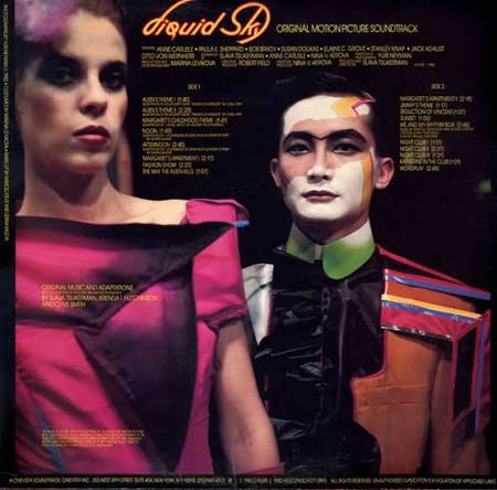 Liquid Sky soundtrack, 1983. The music for Liquid Sky, an American  independent science fiction film directed by Slava Tsukerman, was composed  by Tsukerman, Brenda I. Hutchinson and Clive Smith. According to an