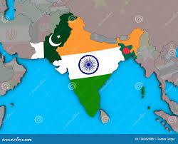 British India with Flags on 3D Map ...