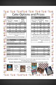 Cake Price Sheet Business Ideas And Info Cake Pricing