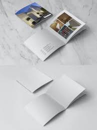 Square Brochure Cover Open Pages Mockup In 2020 Square Brochures Brochure Cover Brochure