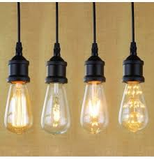 E27 Light Socket I Shape Vintage Retro Edison Bulb Pendant Lamp Holder With Hanging Wire 90v