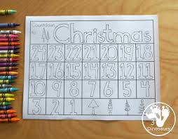 Please do not print more than 250 copies. Free Countdown To Christmas Coloring Page 3 Dinosaurs